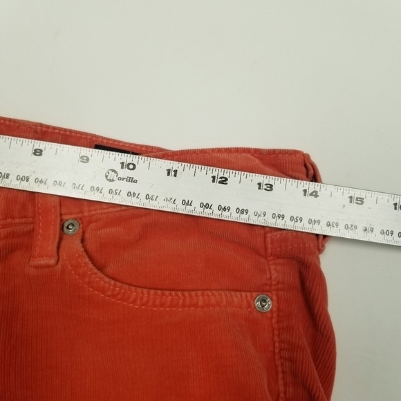 AG Adriano Goldschmied Stevie Slim Straight Corduroy Cropped‎ 26 R Burnt Orange - Picture 4 of 13